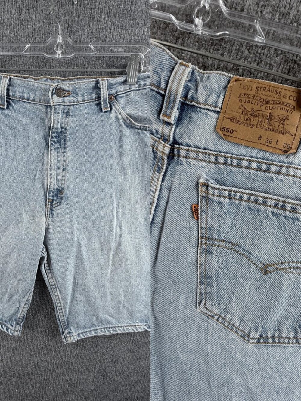 VTG Levis Orange Tab 550 Shorts Blue Y2K Denim Men 36 Jort Adult ACTL 35x10